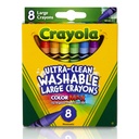 Large Size Ultra-Clean Washable Crayons  8 Colors