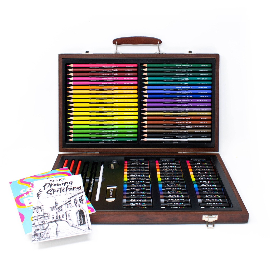 Draw & Color Wood 106-Piece Art Set