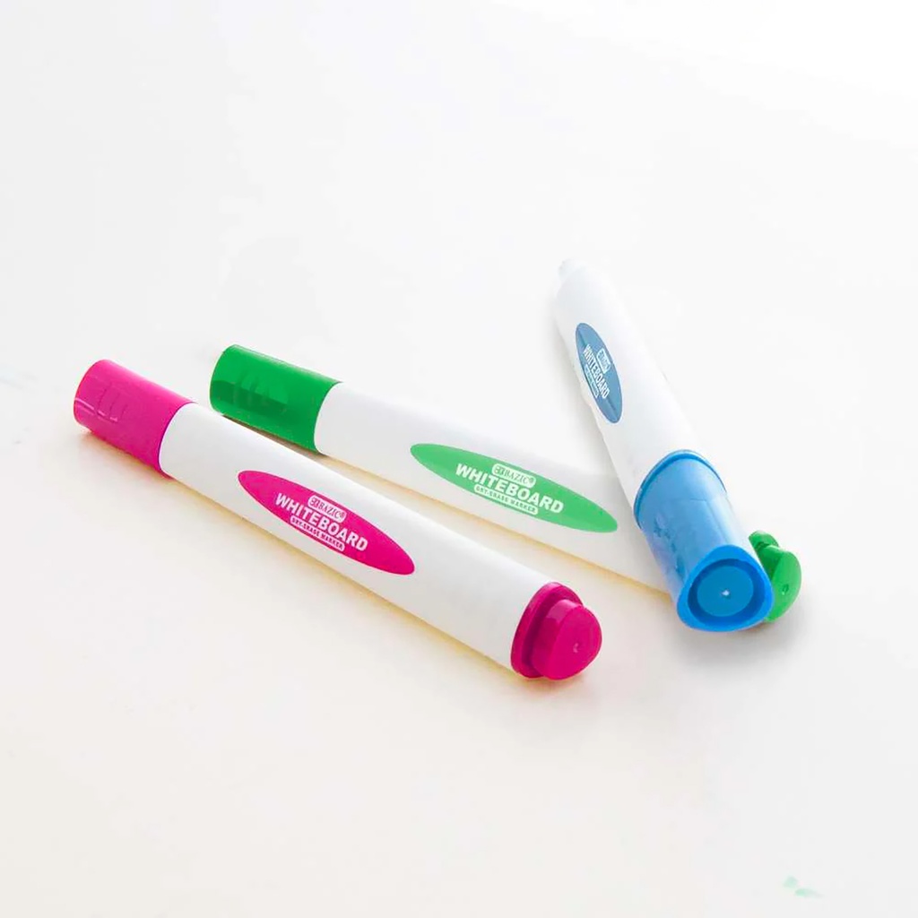 Bright Colors Chisel Tip Triangle Dry-Erase Markers Pack of 3
