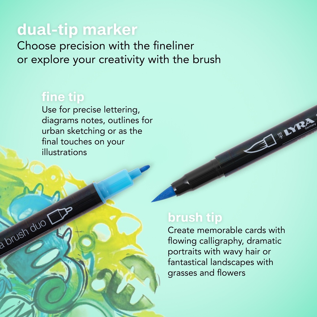 Aqua Brush Duo Art Markers 12 Colors