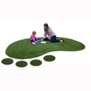 GreenSpace 6' x 9' Jellybean Shaped Green Artificial Turf Rug