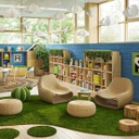 GreenSpace 6' x 9' Jellybean Shaped Green Artificial Turf Rug