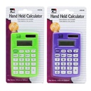 8 Digit Hand Held Assorted Calculators  Pack of 12
