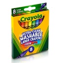 Large Size Ultra-Clean Washable Crayons  8 Colors