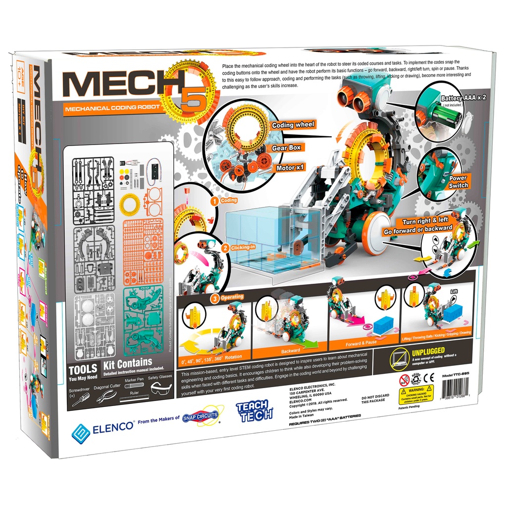 TEACH TECH™ Mech-5 Mechanical Coding Robot