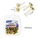 1" Brass-Plated Fasteners Pack of 100