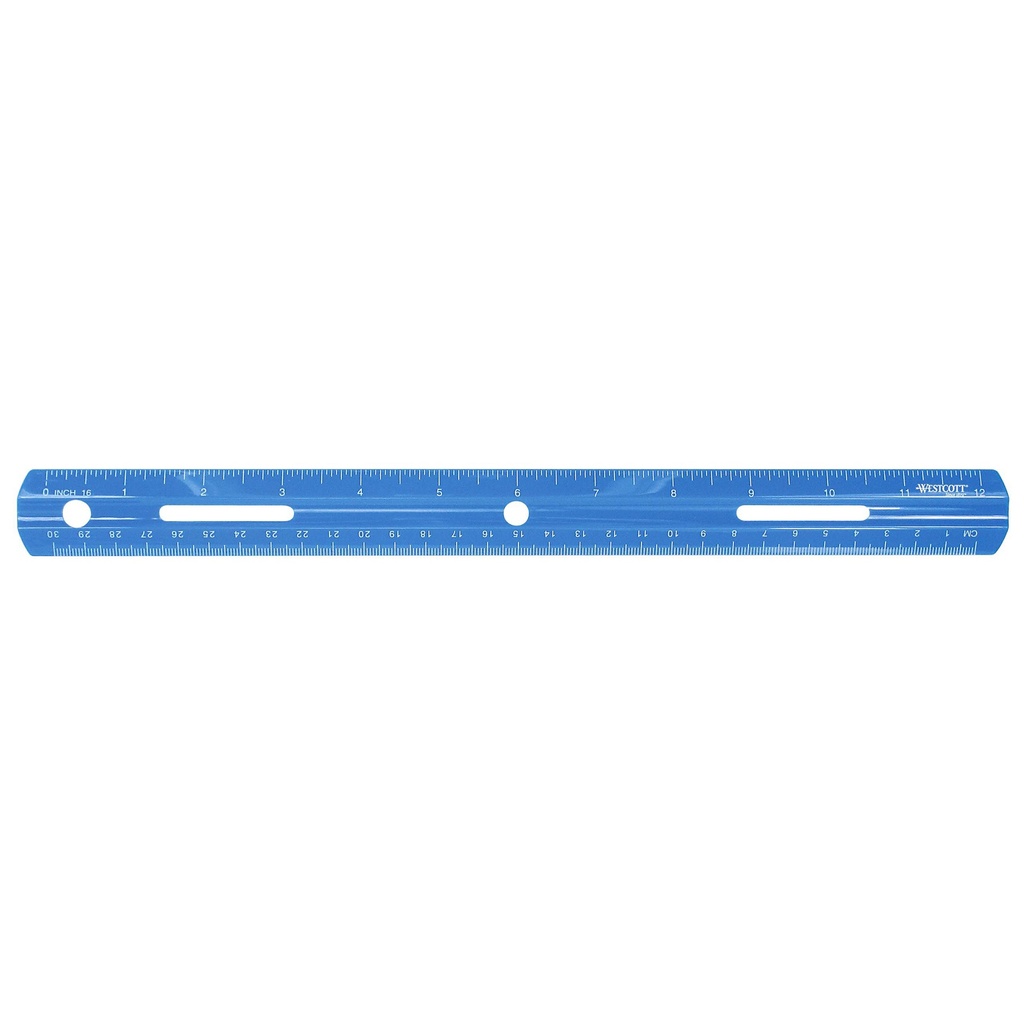12" Assorted Colors Plastic Ruler 36ct