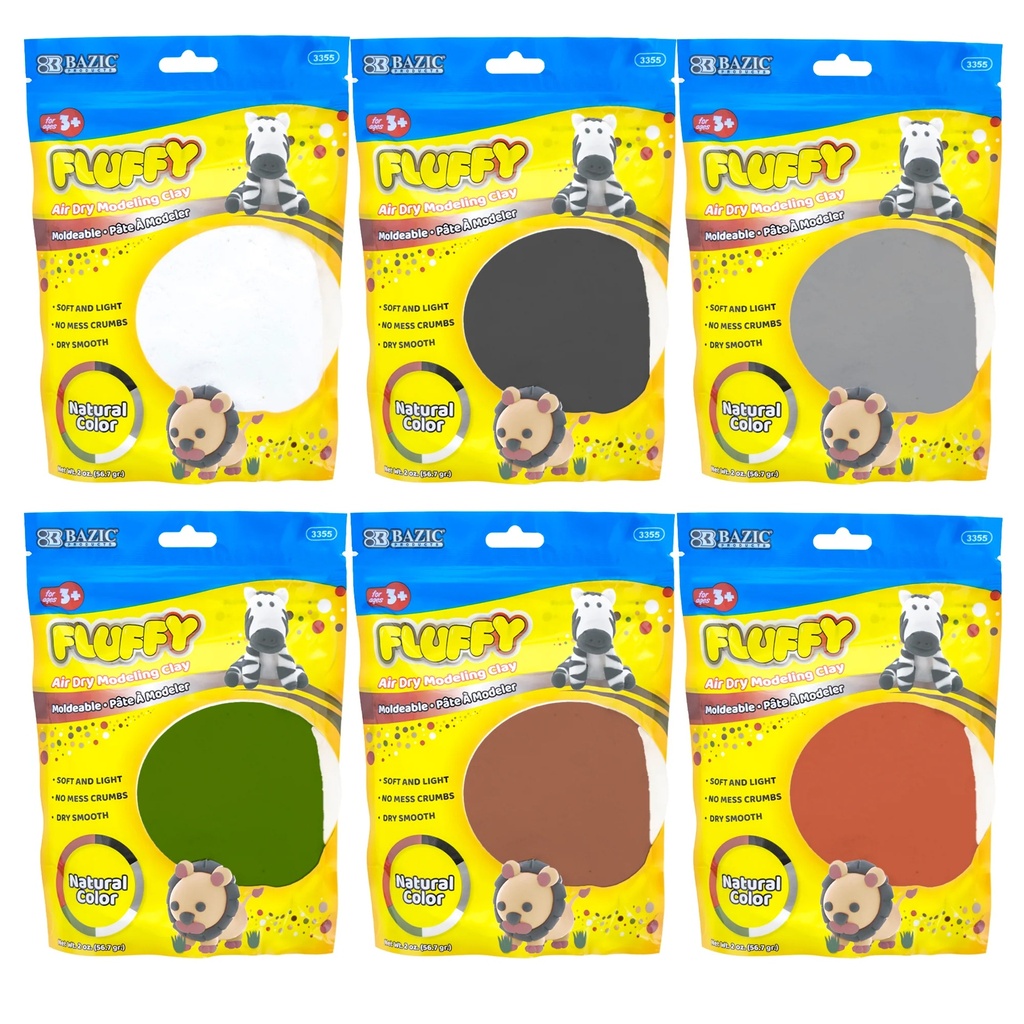 2 oz. Natural/Earth Colors Air Dry Modeling Clay 48 Packs
