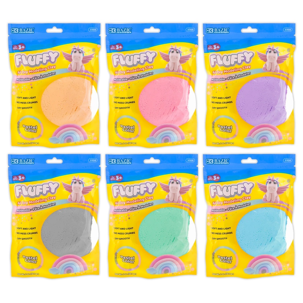 2 oz. Pastel Colors Air Dry Modeling Clay 48 Packs