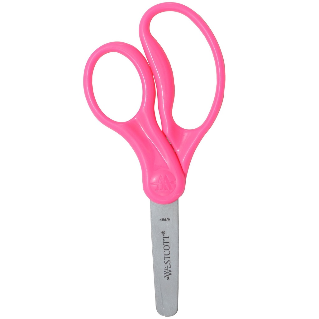 5" Blunt Assorted Colors Hard Handle Kids Scissors 6ct