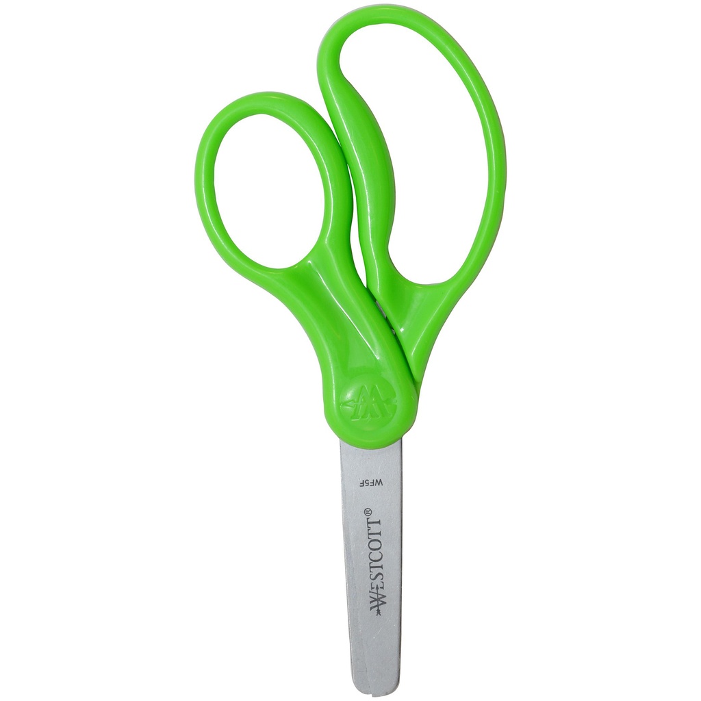 5" Blunt Assorted Colors Hard Handle Kids Scissors 6ct