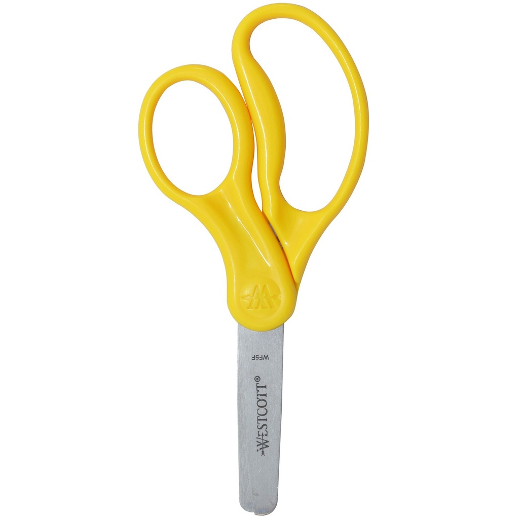 5" Blunt Assorted Colors Hard Handle Kids Scissors 6ct