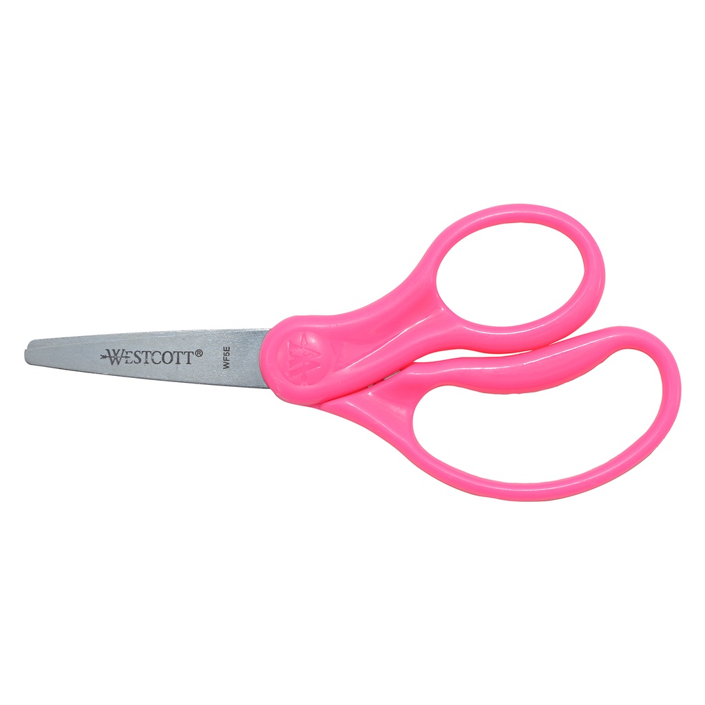 5" Pointed Assorted Colors Hard Handle Kids Scissors 03ct