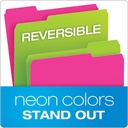 Assorted 1/3 Cut Letter Size Twisted Glow File Folders Pack of 12