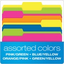 Assorted 1/3 Cut Letter Size Twisted Glow File Folders Pack of 12