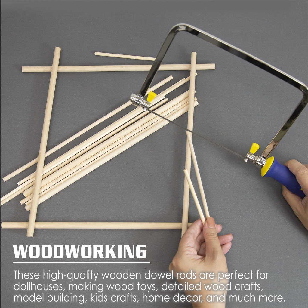 Assorted Round Natural Wooden Dowels Pack of 10