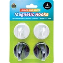 Black & White Magnetic Hooks Pack of 4