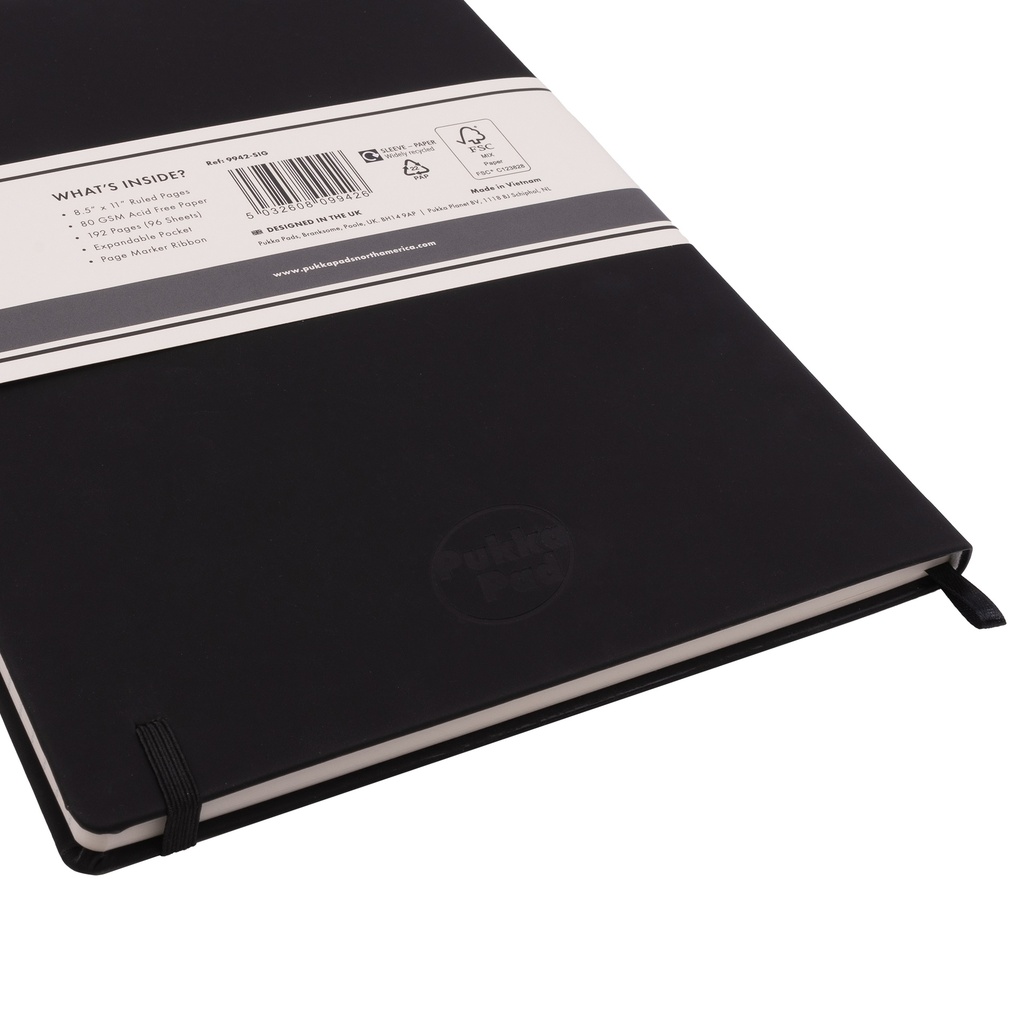Black Pukka Soft Cover Lettersize Notebook College Ruled