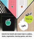 Black, White &amp; Stylish Brights Apples Mini Cut-Outs