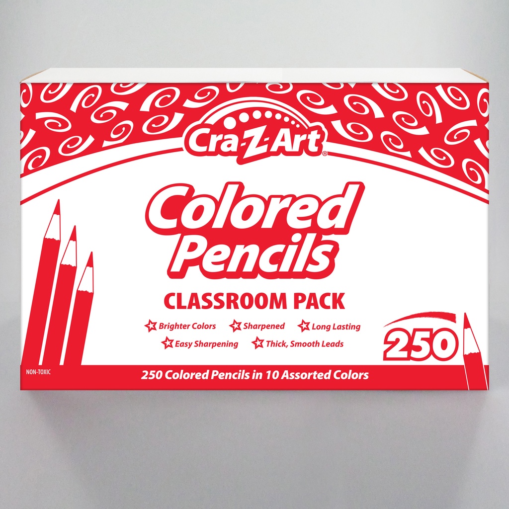 Colored Pencil Classroom Pack 250ct in 10 Colors