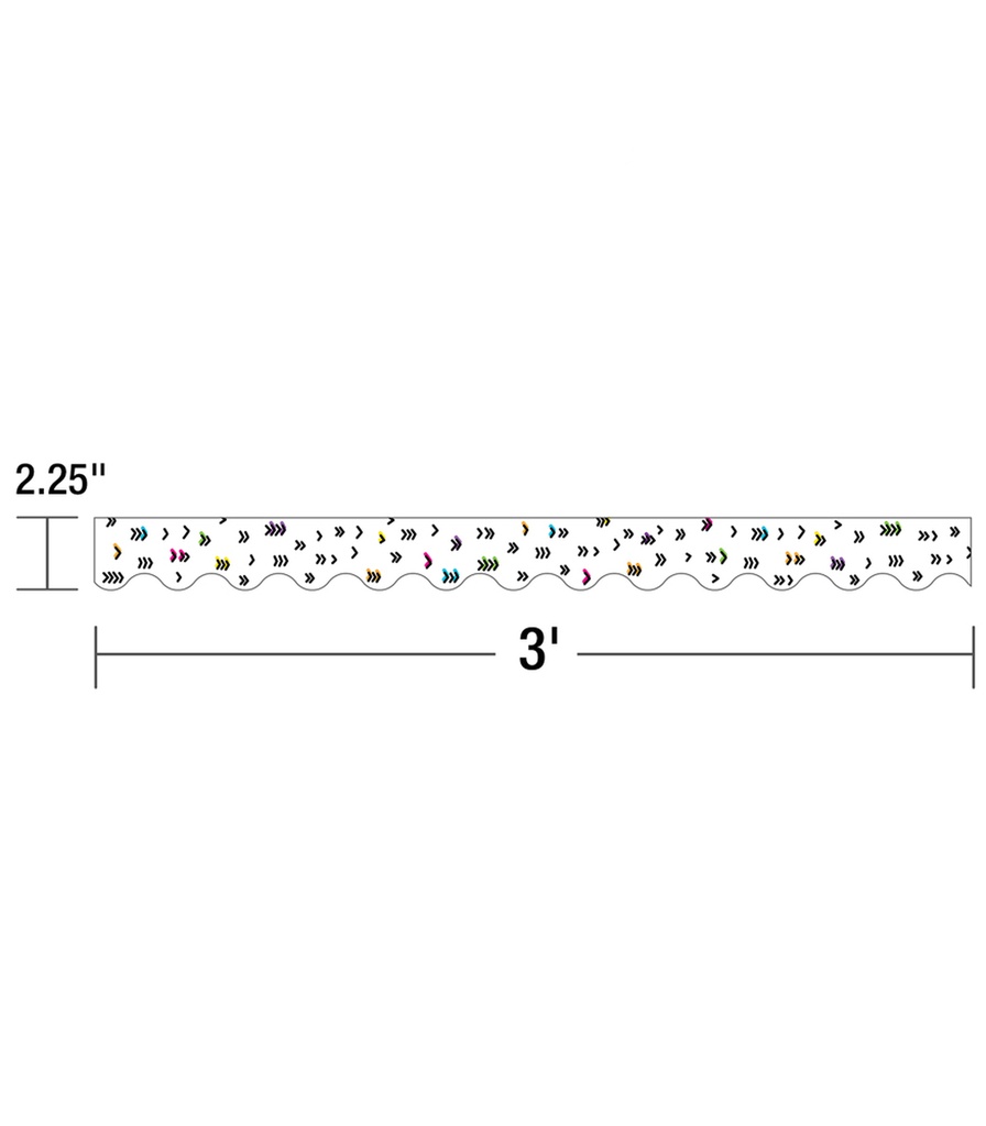 Kind Vibes Rainbow Doodles Scalloped Borders