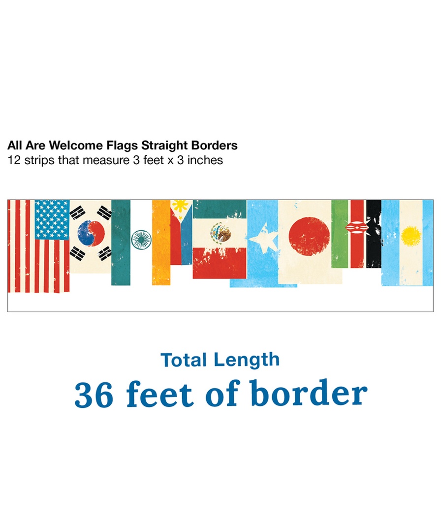 All Are Welcome Flags Straight Borders