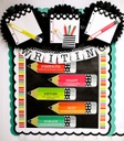 Black, White &amp; Stylish Brights Writing Mini Bulletin Board Set