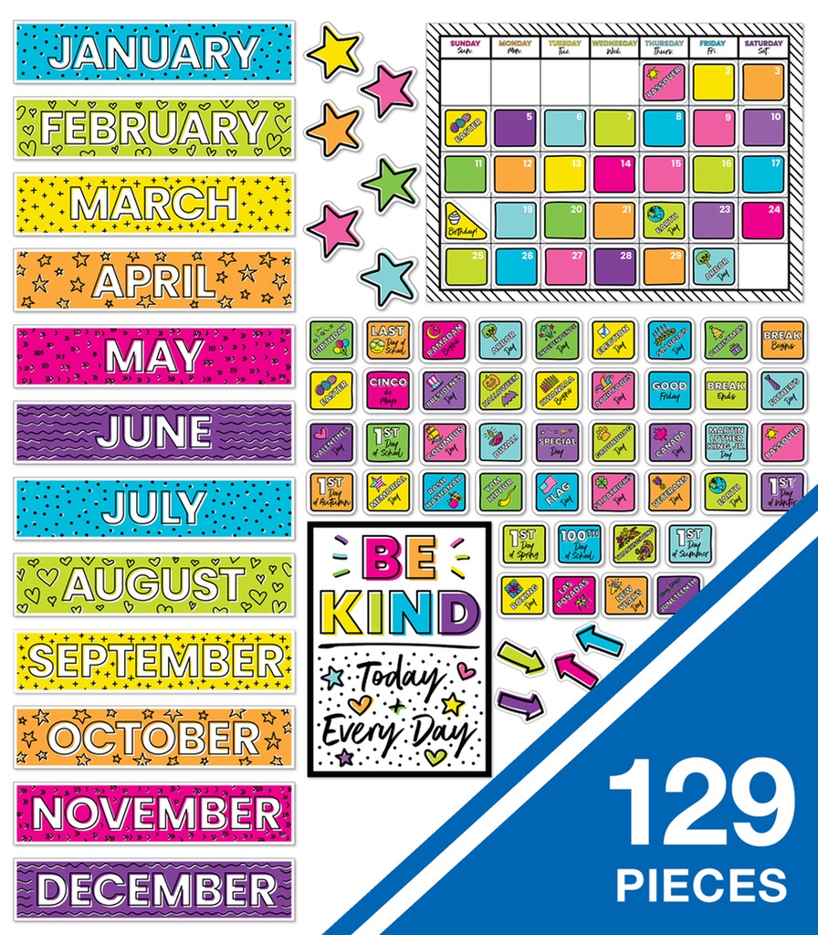 Kind Vibes Calendar Bulletin Board Set