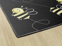 Bees On Black 5' X 7'6" Rectangle Carpet