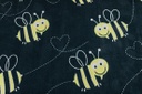 Bees On Black 7'6" X 12' Rectangle Carpet