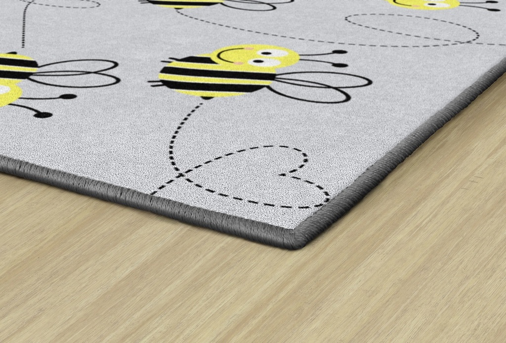 Bees On Gray 5' X 7'6&quot; Rectangle Carpet