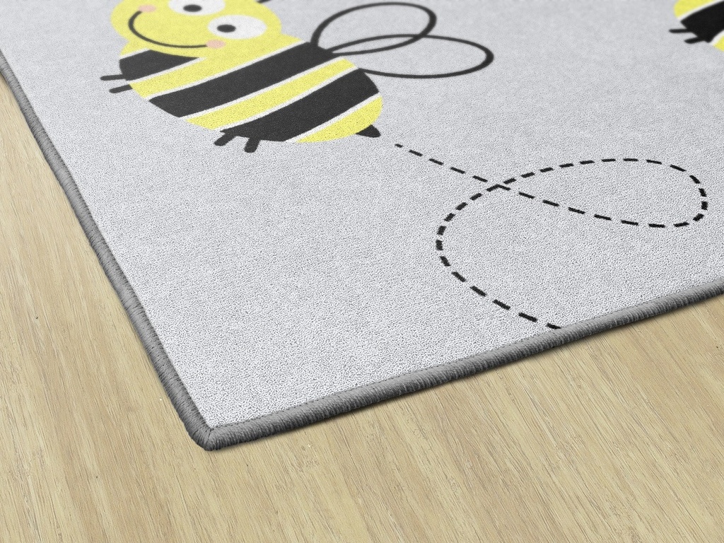 Bees On Gray 7'6&quot; X 12' Rectangle Carpet