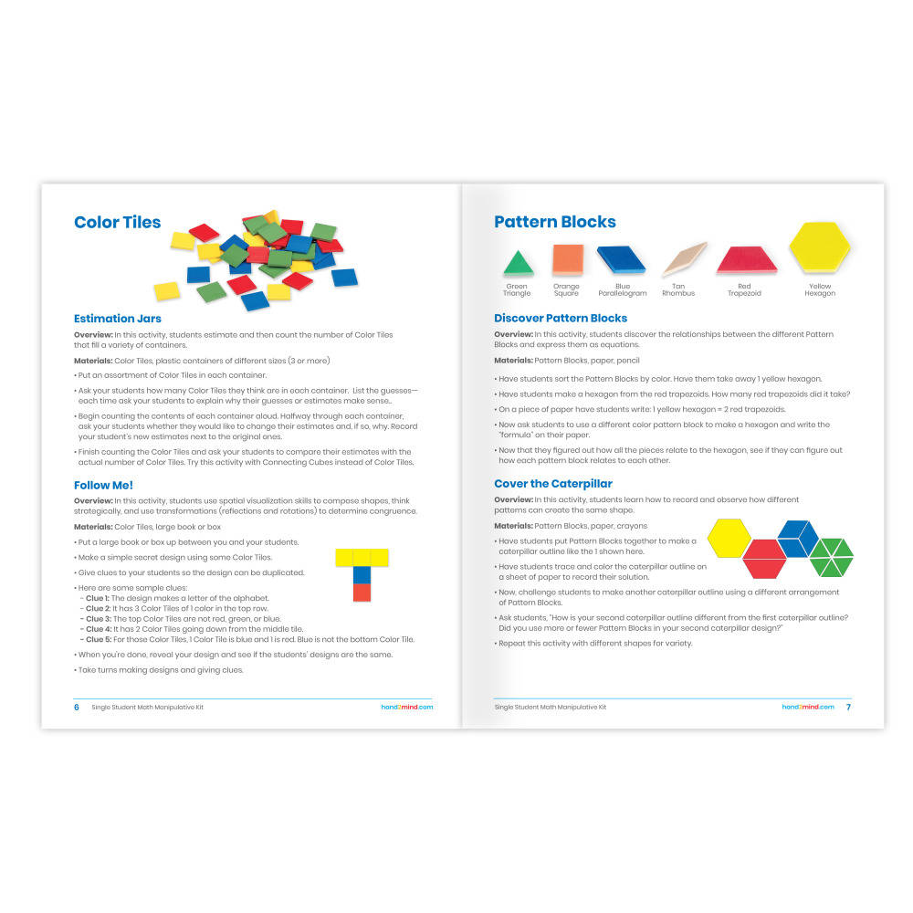 Individual Student Manipulative Kits - Grades K-2 - Set of 4