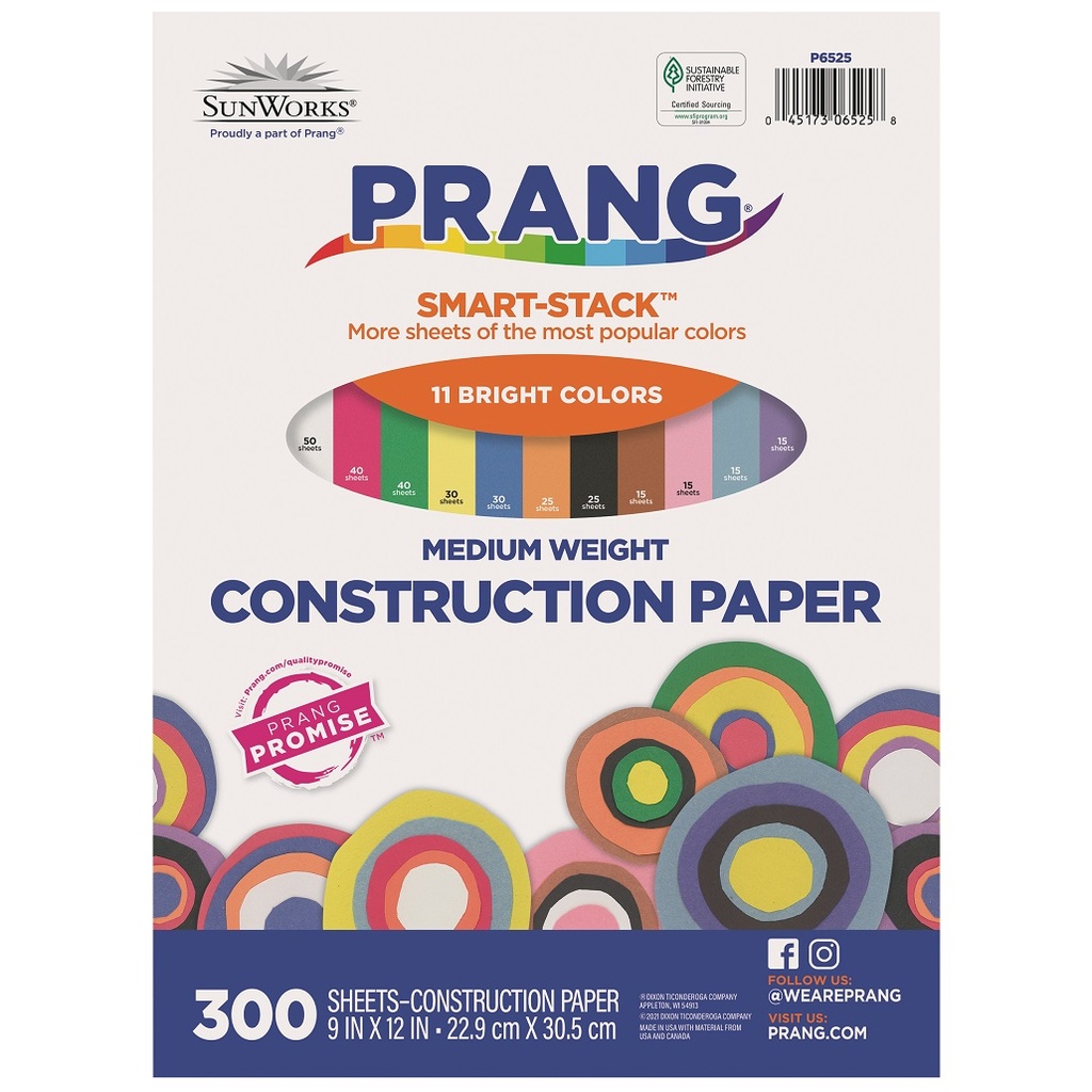 9x12 Smart Stack Assorted Sunworks Construction Paper 300ct Pack