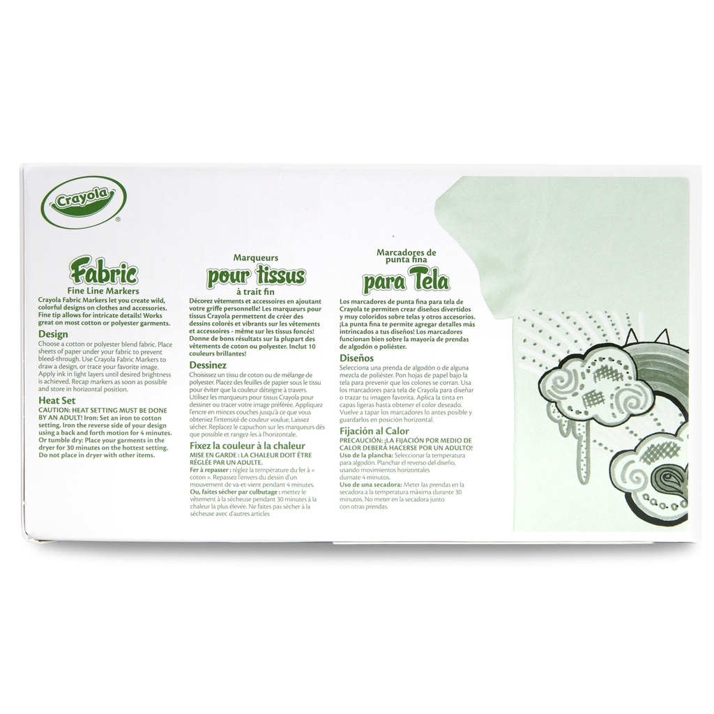 Fine Line Fabric Markers 80 Count in 10 Colors