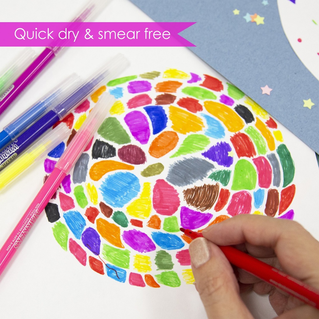 Fine Line Washable Markers 10 Colors