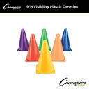 High Visibility Plastic Cone 12ct Set in 6 Assorted Fluorescent Colors