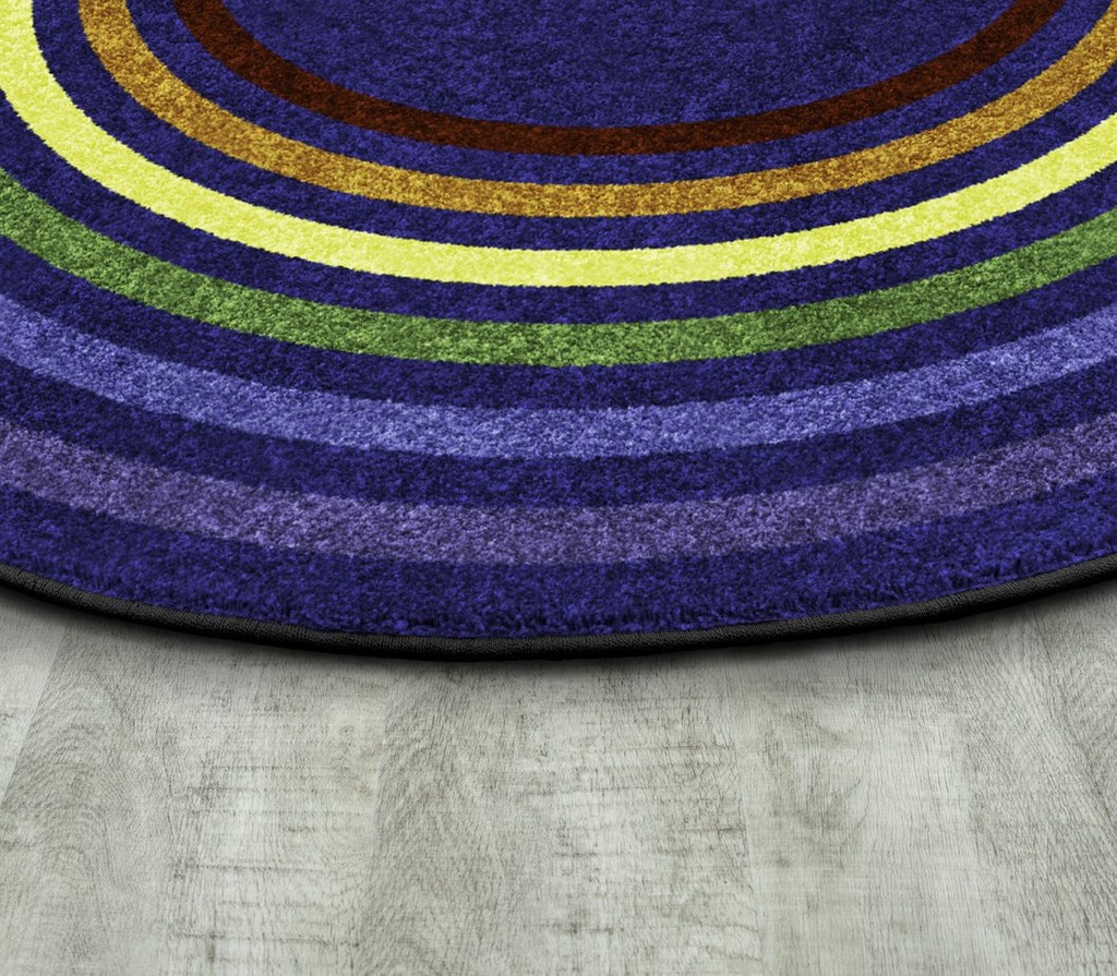 Rainbow Rings 3'10" x 5'4" Oval area rug in color Multi