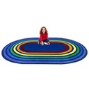 Rainbow Rings 3'10" x 5'4" Oval area rug in color Multi