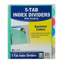 5 Tab Poly Binder Index Dividers with Slant Pockets