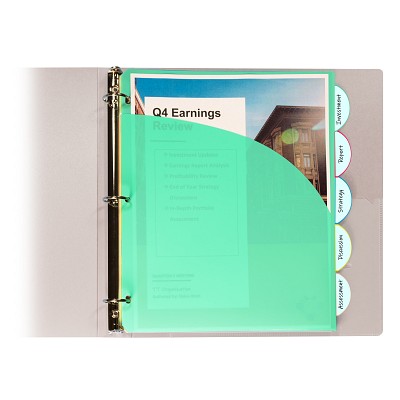 5 Tab Poly Binder Index Dividers with Slant Pockets