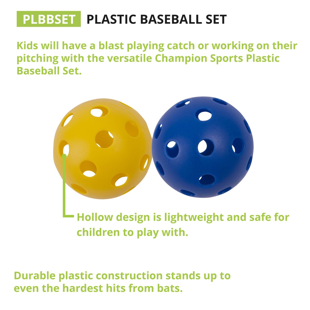 Plastic Baseballs Set of 6