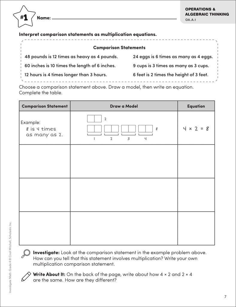 Investigate Math Grade 4