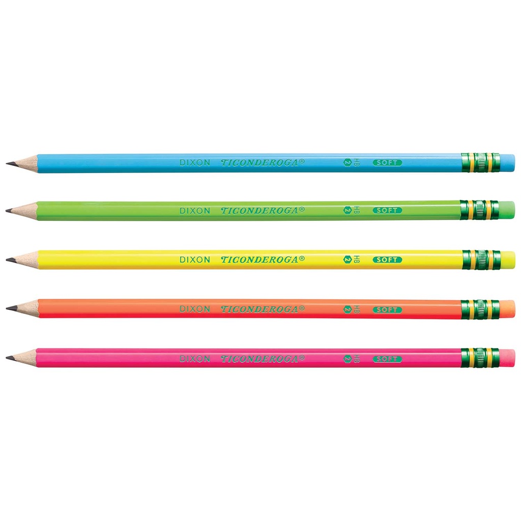 Neon Premium Wood No. 2 Pencils with Eraser 60ct