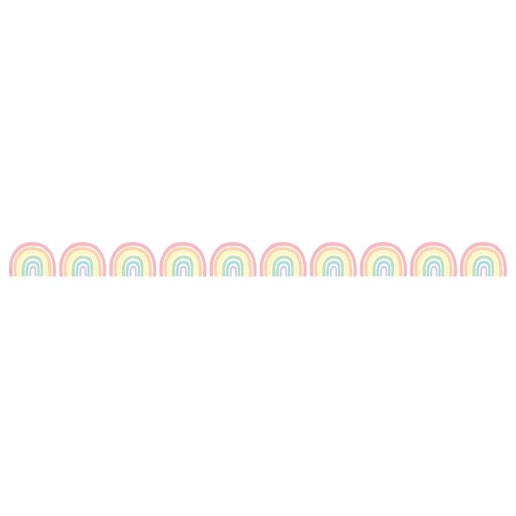 Pastel Pop Rainbows Die-Cut Rolled Border Trim
