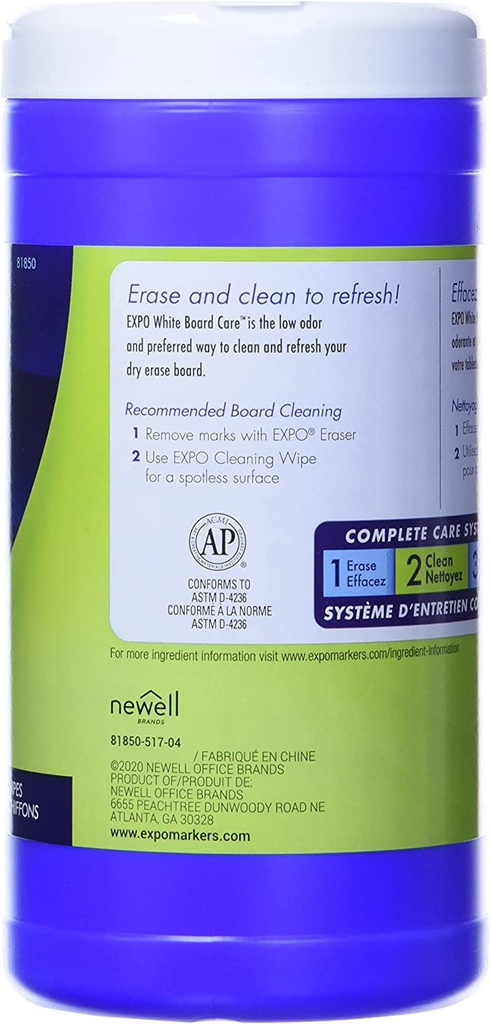 Expo White Board Cleaner Towelettes 50ct