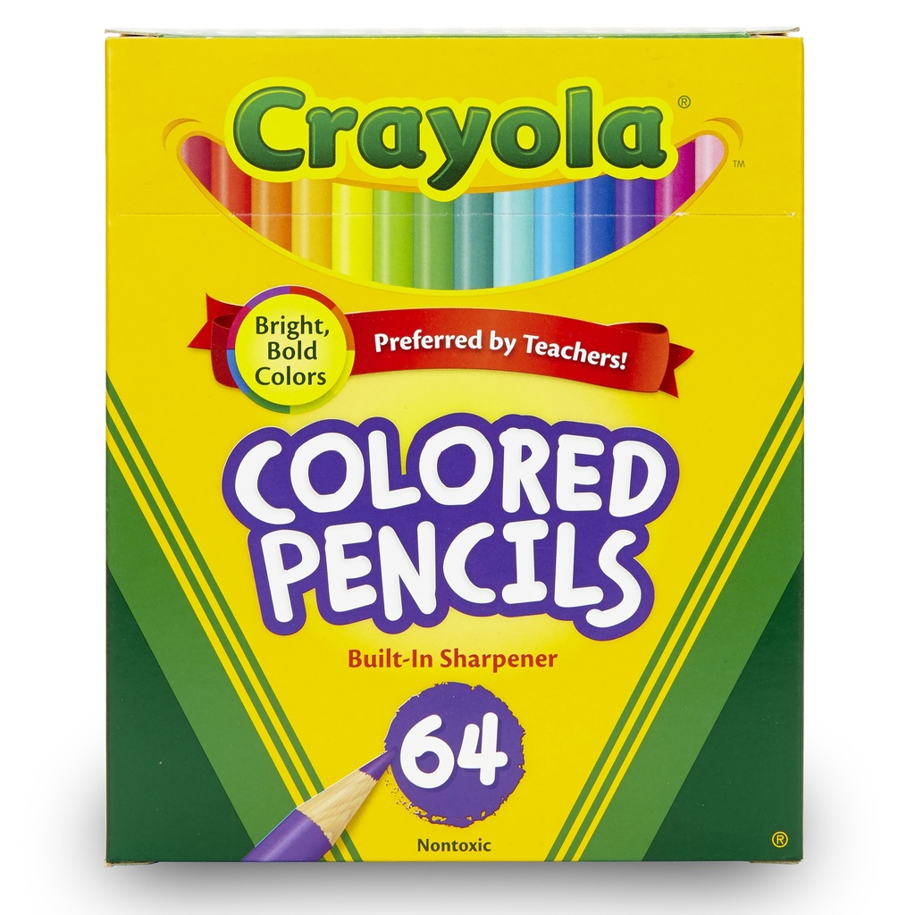 Short Colored Pencils 64 Count with Sharpener