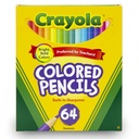 Short Colored Pencils 64 Count with Sharpener