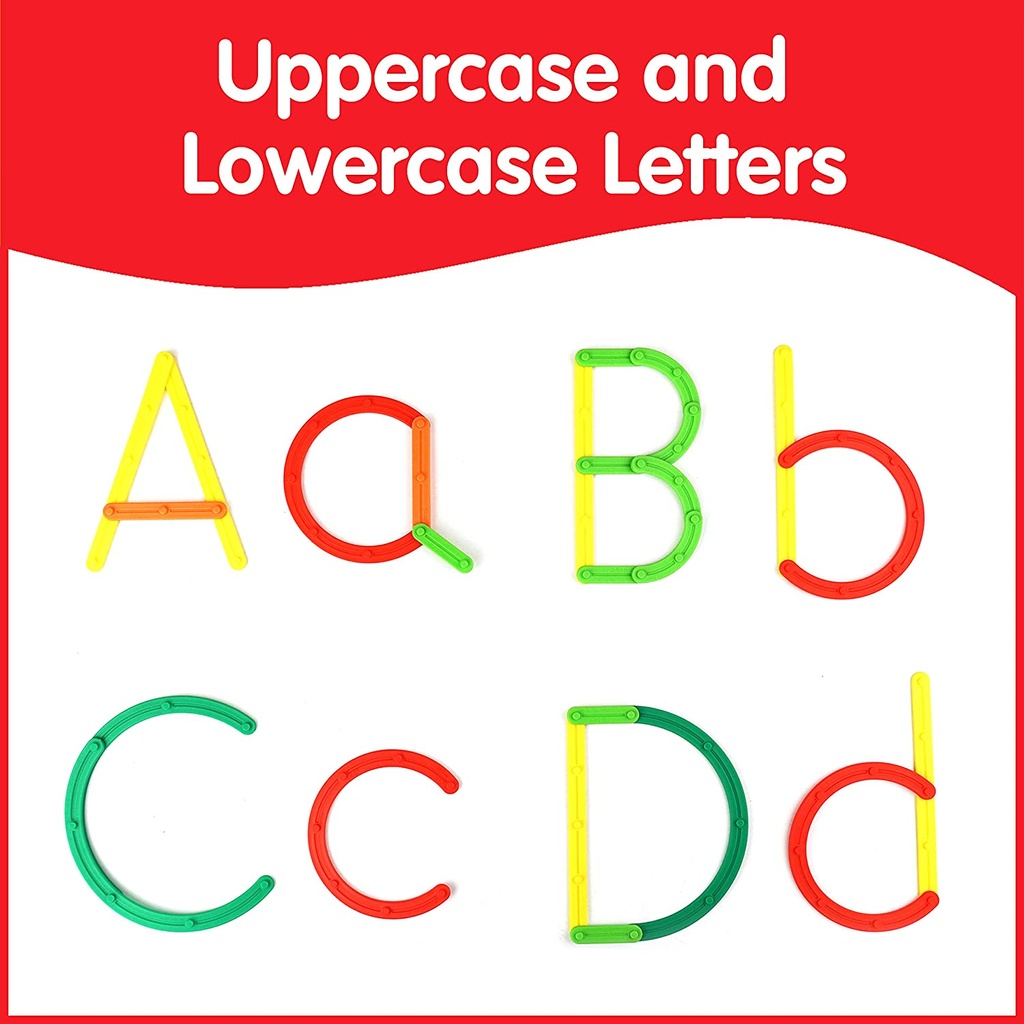 GeoStix Letter Construction Set - 200 Connecting Sticks - 50 Activities