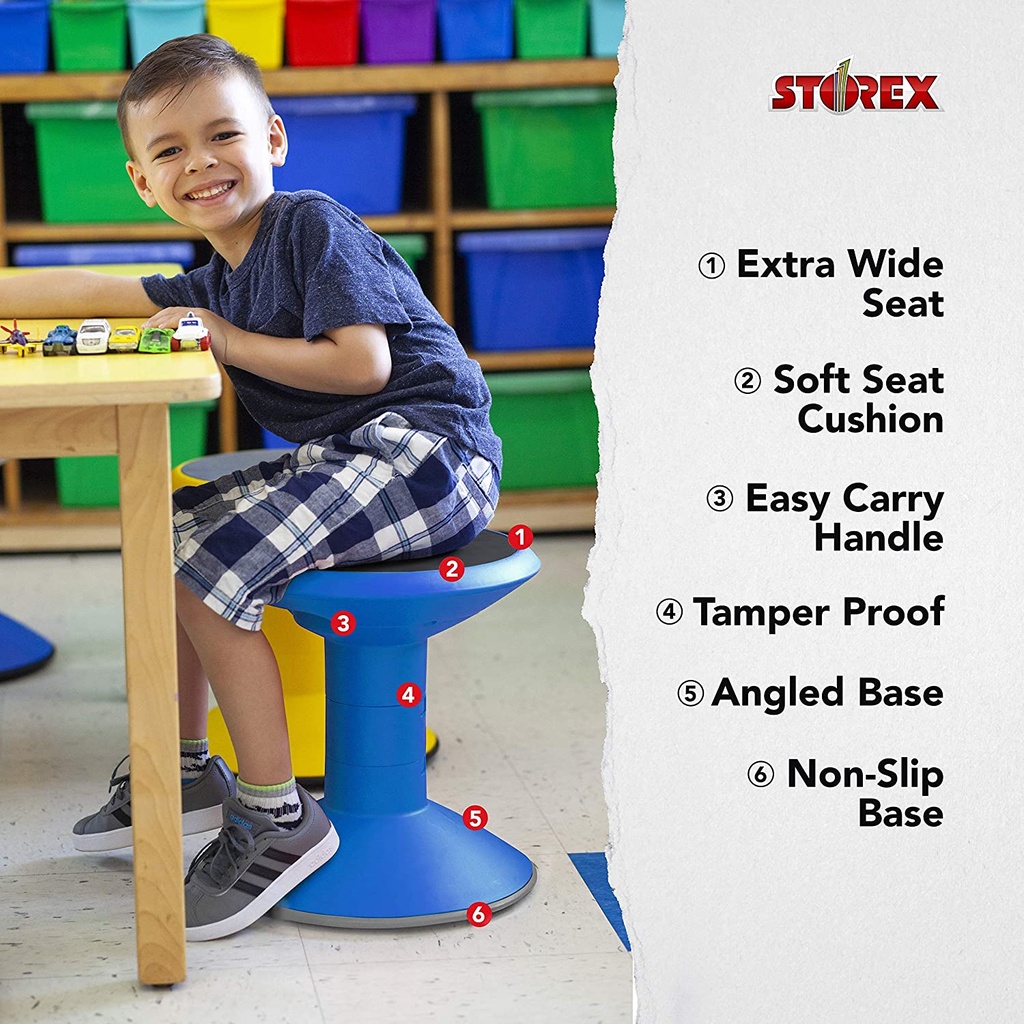 Storex Wiggle Stool Blue Info